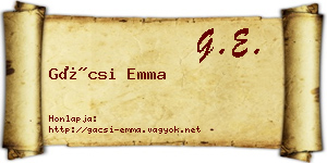 Gácsi Emma névjegykártya